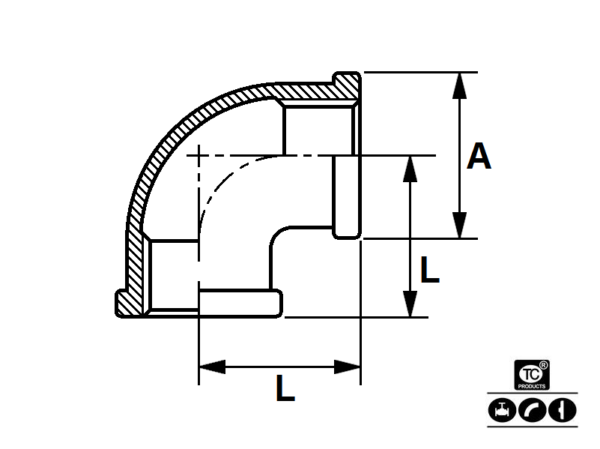 F090 - ELBOW 90º F-F SS 316 - Image 2