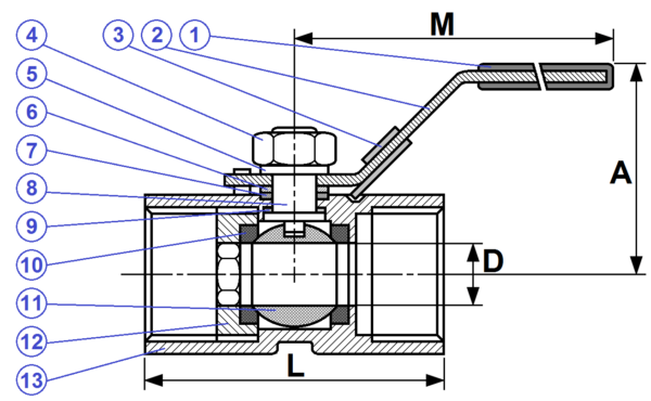 V101 - 1 PIECE SS316 RB BALL VALVE SCREWED END - Image 2